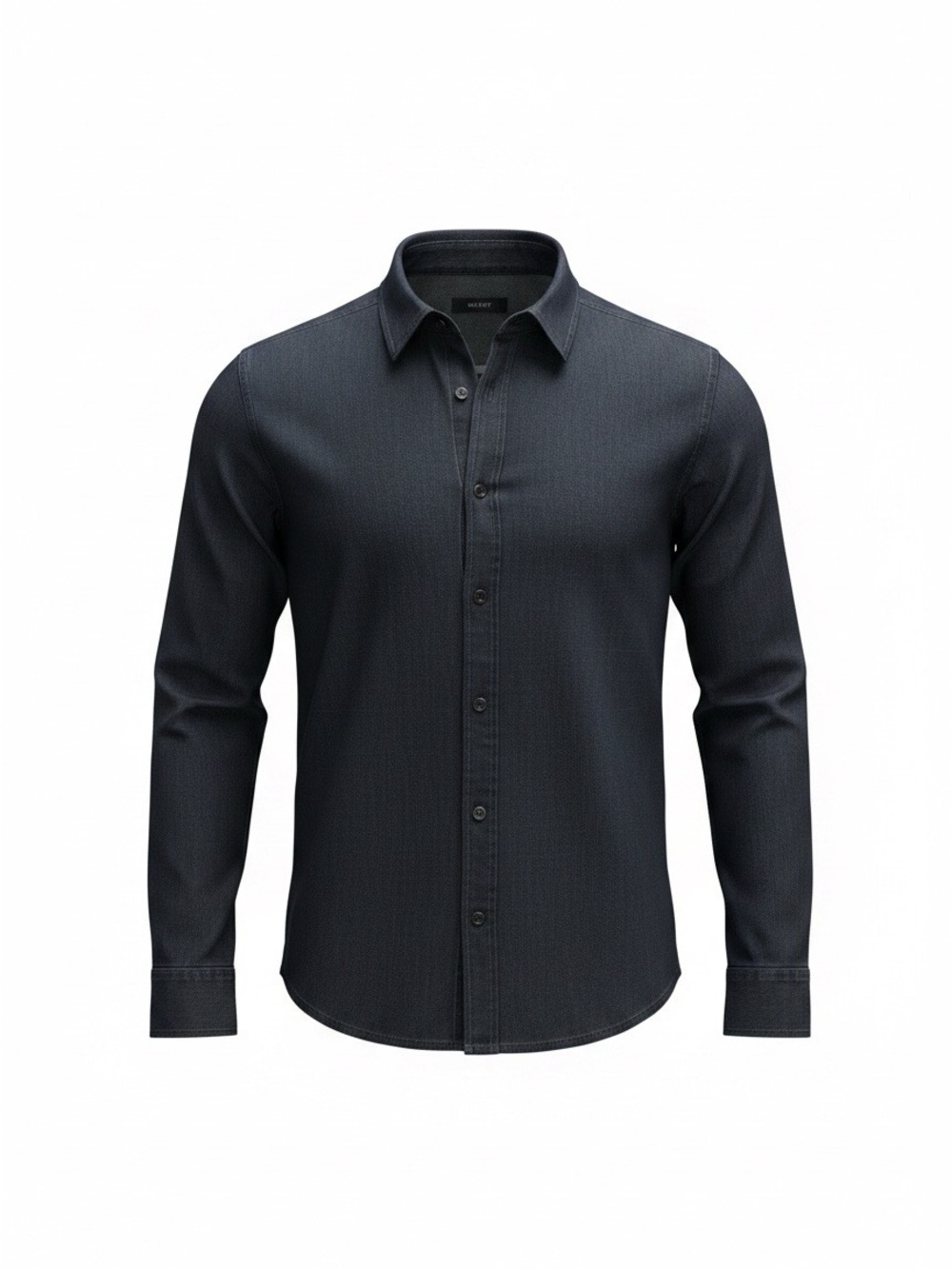 Men's Classic Black Long-Sleeve Button-Up Shirt
